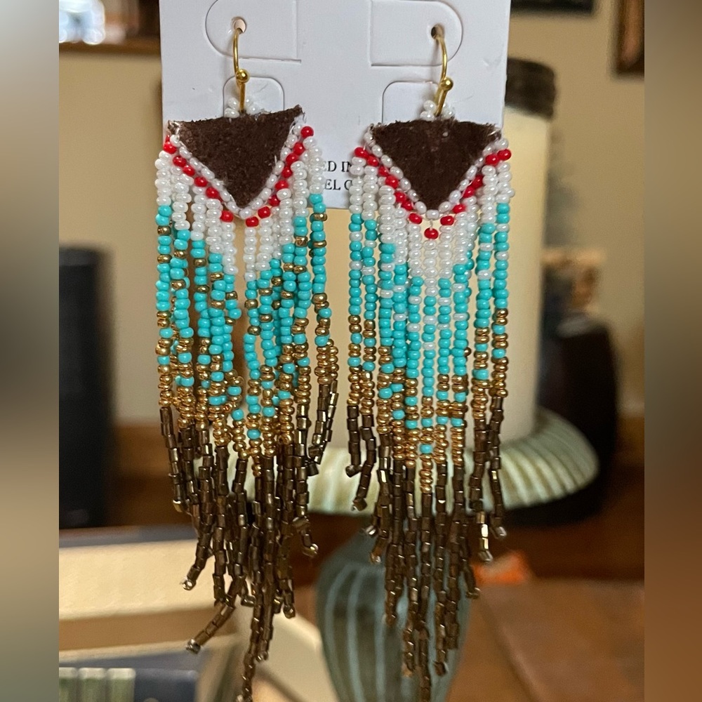 Beautiful beaded dangle earrings